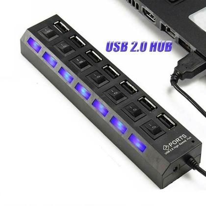Imagem de Hub Usb 2.0 Com 7 Portas Switch On/off E Led Indicador