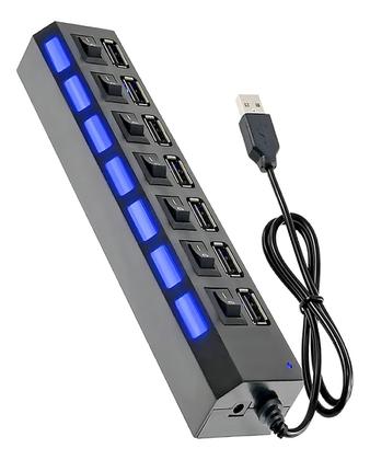 Imagem de Hub Usb 2.0 Com 7 Portas Switch On/off Possui Led Indicador