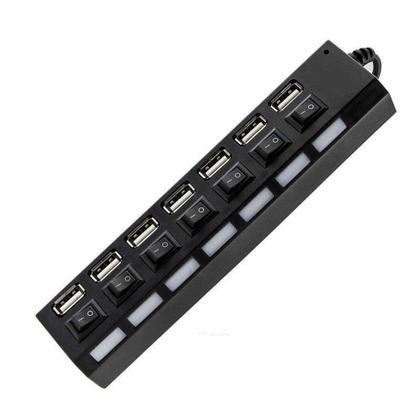 Imagem de Hub Usb 2.0 Extensor Usb 7 Portas Switch On/Off Led Indicador 480mbps - Exbom