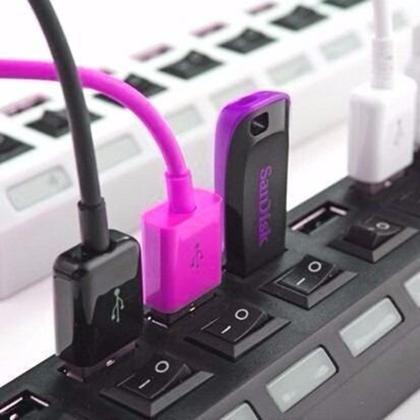Imagem de Hub USB 2.0 Extensor USB 7 Portas Switch On/Off Led Indicador 480mbps - LEHMOX