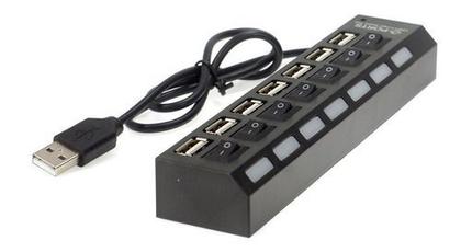 Imagem de Hub USB 2.0 Extensor USB 7 Portas Switch On/Off Led Indicador 480mbps