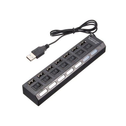 Imagem de Hub USB 2.0 Extensor USB 7 Portas Switch On/Off Led Indicador 480mbps