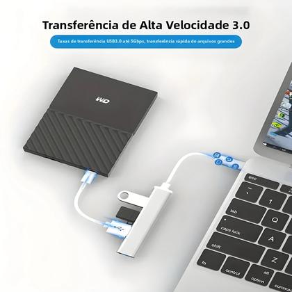 Imagem de Hub USB 3.0 De 4 Portas Extensor Divisor Estação De Acoplamento OTG Para Telefone Macbook pro Air PC