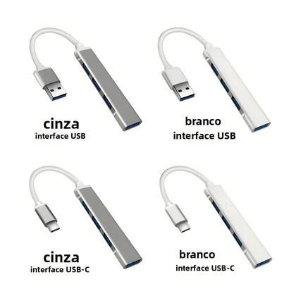 Imagem de Hub USB 3.0 De 4 Portas Extensor Divisor Estação De Acoplamento OTG Para Telefone Macbook pro Air PC