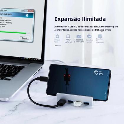 Imagem de Hub USB 3.0 de 6 Portas com Fonte de Alimentação - Alta Velocidade