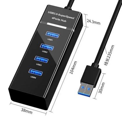 Imagem de Hub Usb 3.0 Expansão 4 Portas 5.0gb/s Super Speed Com Led Indicador