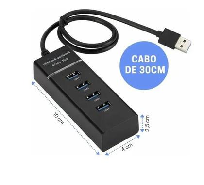 Imagem de Hub Usb 3.0 Extensor 4 Portas Alta Velocide Pen Drive Mouse