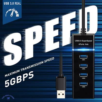 Imagem de Hub Usb 3.0 Extensor 4 Portas High Speed Hd Pen Drive UH30A BRANCO