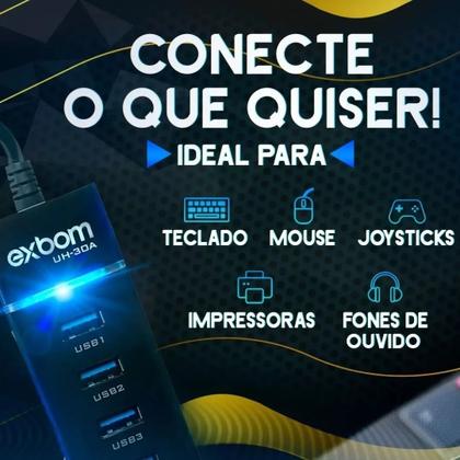 Imagem de Hub Usb 3.0 Extensor 4 Portas High Speed Hd Pen Drive UH30A BRANCO