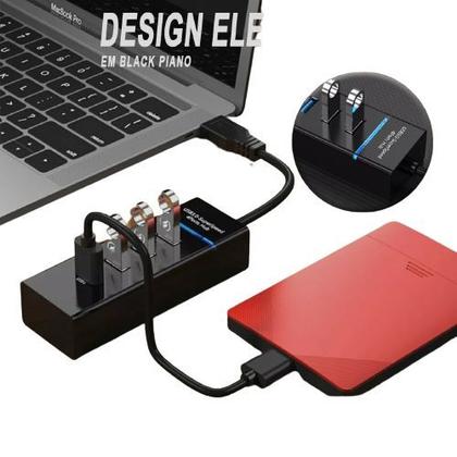 Imagem de Hub Usb 3.0 Extensor 4 Portas High Speed Hd Pen Drive UH30A BRANCO