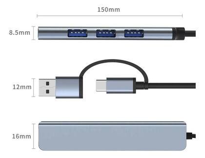 Imagem de Hub Usb 4 Portas Usb 2.0 / 3.0 Tipo C
