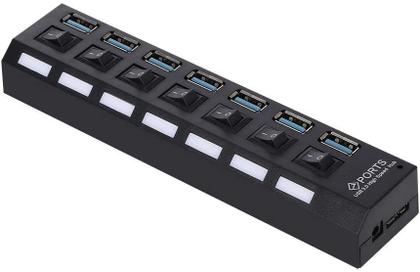 Imagem de HUB USB, 7 portas USB 3.0 HUB USB Splitter 7 portas expansor com switch para PC 3.0