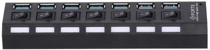 Imagem de HUB USB, 7 portas USB 3.0 HUB USB Splitter 7 portas expansor com switch para PC 3.0