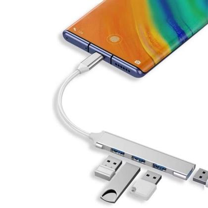 Imagem de Hub Usb C 3.0 de 4 Portas Usb de Alta Velocidade Compacto Expansor Pc NoteboMulti Portas 4 EM 1 Knup