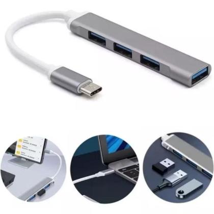 Imagem de Hub Usb C 3.0 de 4 Portas Usb de Alta Velocidade Compacto Expansor Pc NoteboMulti Portas 4 EM 1 Knup