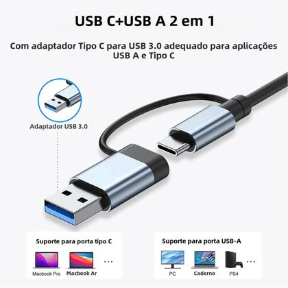Imagem de Hub USB-C 7 em 1 Vienon - Alumínio, USB 3.0, USB 2.0 e 2x USB-C
