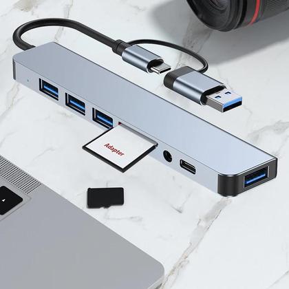 Imagem de Hub USB-C 8 Portas com Leitor de Cartão SD/TF - Docking Station para Macbook Air e PC