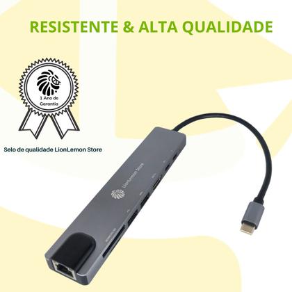 Imagem de Hub USB C, Adaptador Hub 8 em 1 USB C para Laptops, Smartphone, Samsung Dex, Tablets, Nintendo Switch