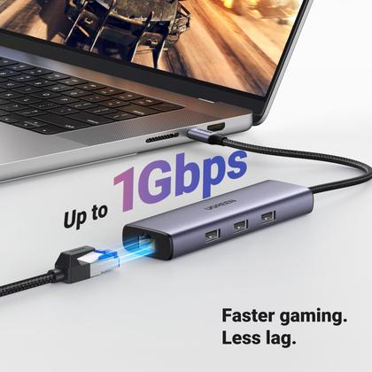 Imagem de Hub USB C UGREEN Revodok 6 em 1 com Gigabit Ethernet 4K HDMI