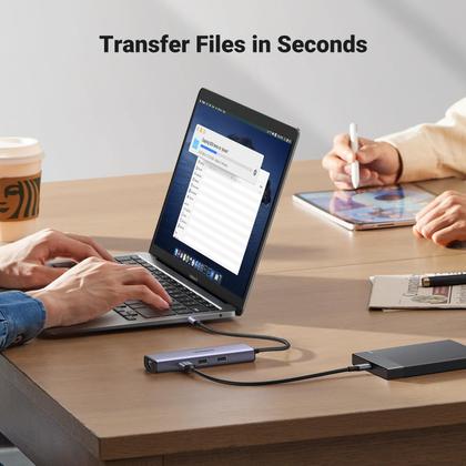 Imagem de Hub USB C UGREEN Revodok 6 em 1 com Gigabit Ethernet 4K HDMI