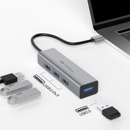 Imagem de Hub USB C3Tech HU-340GY 4 Portas 3.0 - Preto