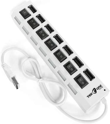 Imagem de Hub Usb Chave Seletora 7 Portas Usb 2.0 High Speed BRANCO