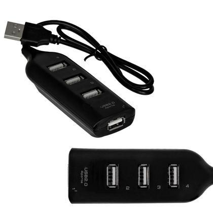 Imagem de Hub USB Com 4 Portas Adaptador Cabo Extensor Multi USB 2.0 High Speed