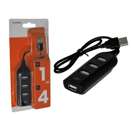 Imagem de Hub USB Com 4 Portas Adaptador Cabo Extensor Multi USB 2.0 High Speed