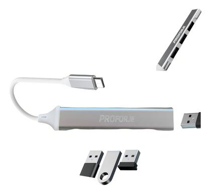 Imagem de HUB Usb E Tipo-c 4 Portas Rapido Mouse Teclado Hd Tipo-c - Prata