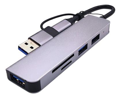 Imagem de Hub USB TipoC 5 em 1  USB 3.0 Leitor de cartão SD TF Adaptador Notebook Celular