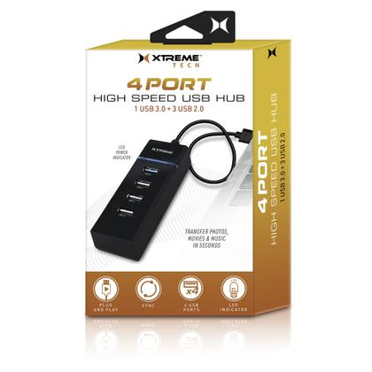 Imagem de Hub Xtreme USB 3.0 de alta velocidade de 4 portas para laptops/desktops