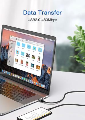 Imagem de Hubonic Cabo Tipo-C USB Turbo Nylon Carregamento Cabo de Dados Reforçado Compatível Premium