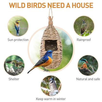 Imagem de Humming Bird Houses WDEFUN Natural Grass, pacote com 3 unidades ao ar livre