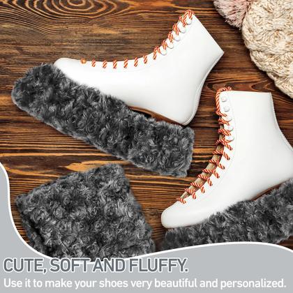 Imagem de Ice Skate Blade Covers, redondo, engraçado, presente de inverno, cinza para crianças