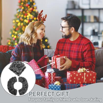 Imagem de Ice Skate Blade Covers, redondo, engraçado, presente de inverno, cinza para crianças