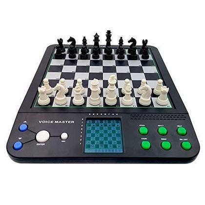 Imagem de iCore Eletrônico Talking Chess Computer Set, Magnetic Travel Voice Chess Academy Boards Sets, Checkers Set Chessboard, Jogos de Tabuleiro Portáteis, Táticas de Prática de Xadrez de Computador para Crianças Adultos