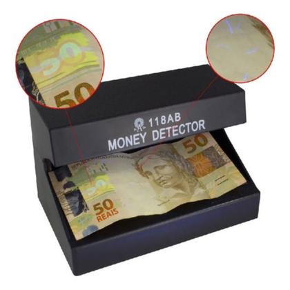 Imagem de Identificador de notas falsas detector bivolt de cédulas com luz negra uv