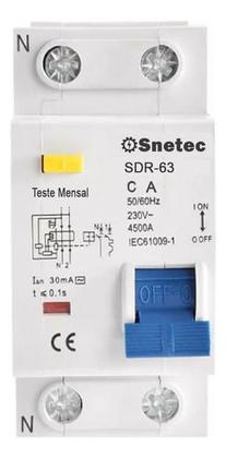 Imagem de IDR Interruptor Dif. Residual 220V DR 30mA Snetec SDR263