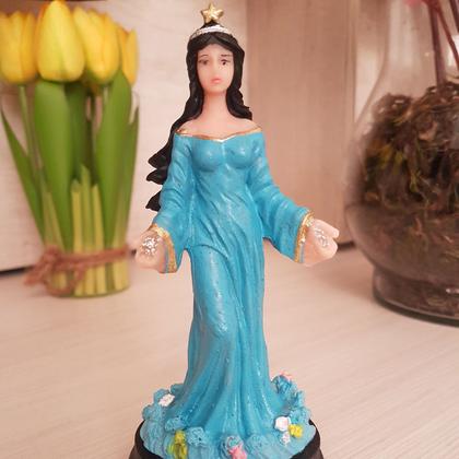 Imagem de Iemanjá Orixá Estátua Imagem Rainha Mar em Resina 20cm