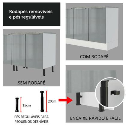 Imagem de Ilha de Cozinha com Bancada e Balcão 120 cm Lux Madesa