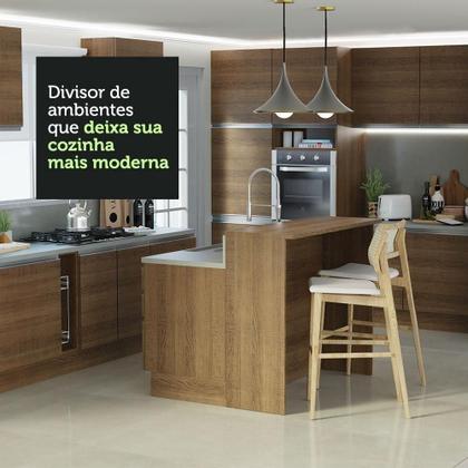 Imagem de Ilha De Cozinha Com Bancada E Balcão 120 Cm Rustic