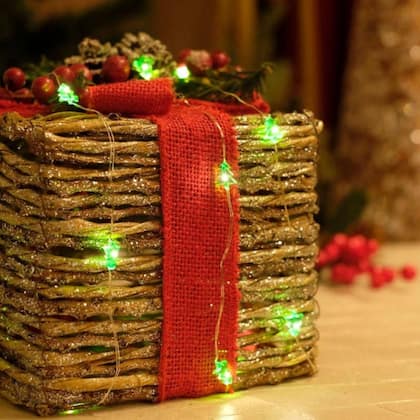 Imagem de Iluminação de Natal Fio de Fada Com 20 mini Pinheiro Verdes Com Led
