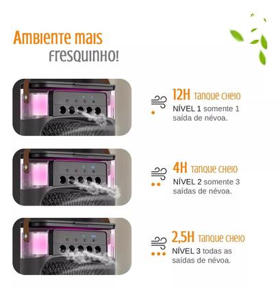 Imagem de Iluminação e frescor combinados: Ventilador Portátil com Iluminação Umidificador Climatizador