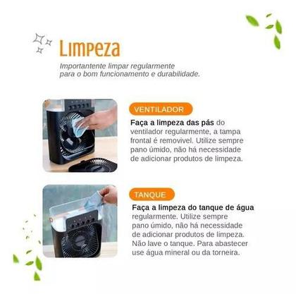 Imagem de Iluminação e frescor combinados: Ventilador Portátil com Iluminação Umidificador Climatizador