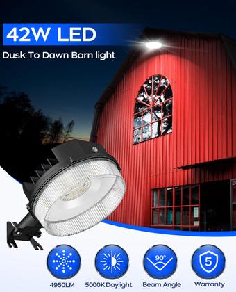 Imagem de Iluminação externa CINOTON LED Barn Light 42W 4950LM 5000K Black