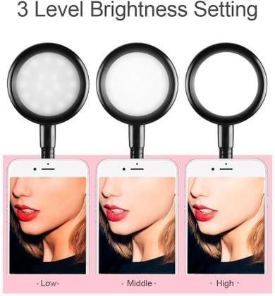 Imagem de Iluminador Circular LED Selfie Ring Light Live Streaming com Suporte de Celular 2 EM 1