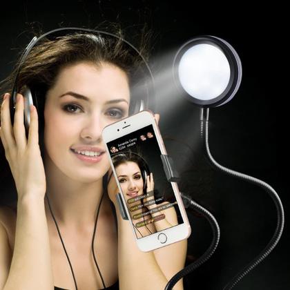 Imagem de Iluminador Circular LED Selfie Ring Light Live Streaming com Suporte de Celular 2 EM 1