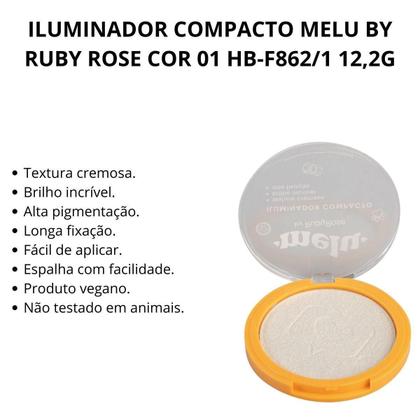 Imagem de Iluminador Compacto Melu Cor 01 - Brilho e Textura Cremosa
