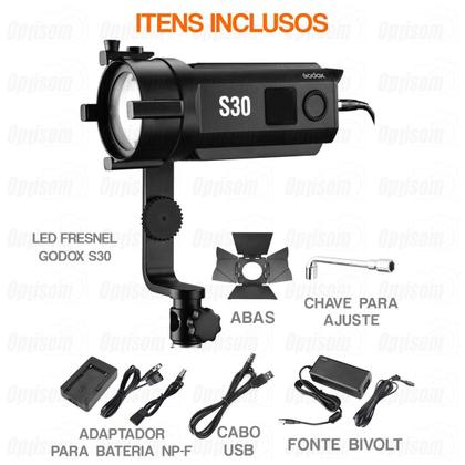 Imagem de Iluminador Fresnel Led Godox S30 30w 5600k