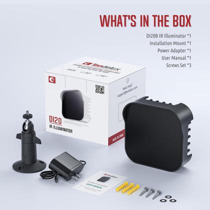 Imagem de Iluminador IR Tendelux DI20B Infravermelho de longo alcance com adaptador